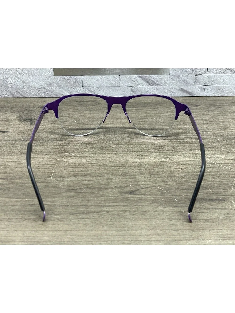 Entourage of 7 ‘Riverside’ 52[]18-140 Purple Titanium Eyeglasses Half Rim Frames